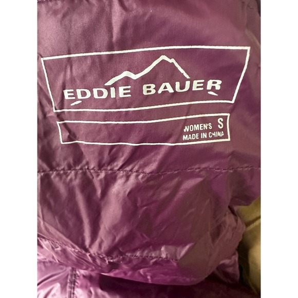 Eddie Bauer Lightweight Down Parka Hooded Puffer Jacket Purple Coat EB650 Small - Picture 7 of 16
